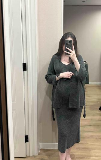 Шерстяная двойка платье и кардиган