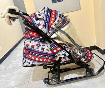 Зимний коляска с санки