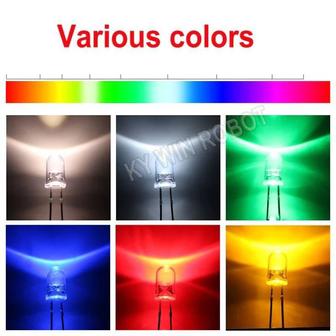 Мощные светодиоды LED, мигающие красным зеленым синим желтым цветом
