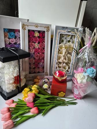 Розы искусственные мыльные .