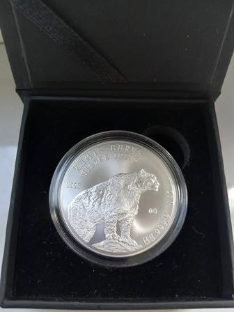Инвестиционная серебряная монета Барс 31.1 гр 999 .9 пр