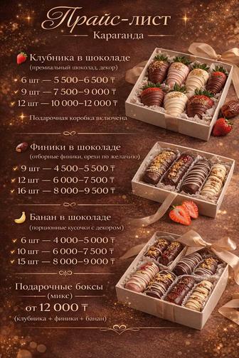 Клубника , финики, банан в шоколаде