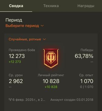 Продам аккаунт world of tanks eu