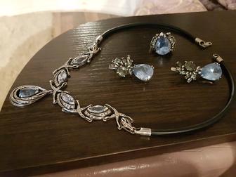 Продам серебряный набор с гол.топазом