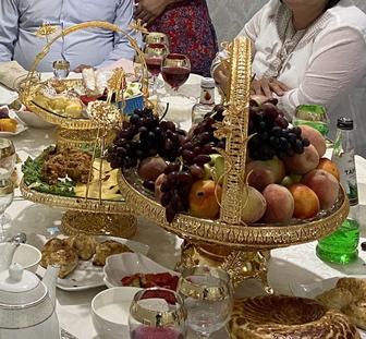 фруктовница, ассорти салатын золотой ыдыстар