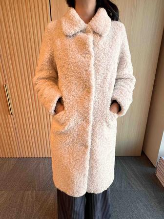 Шуба белая натуральная овчина