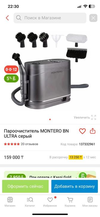 Пароочиститель MONTERO BN ULTRA