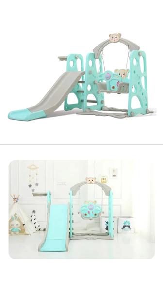 Продаю детскую горку с качелями и баскетбольной сеткой