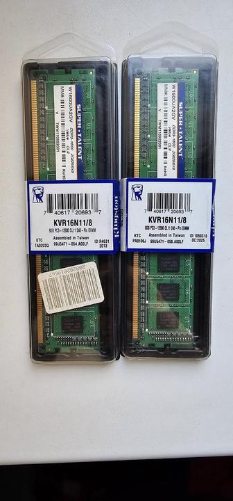 ОЗУ от Kingston 8гБ DDR3 1600МГГ 2 штуки