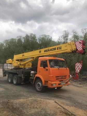 Услуги автокрана камаз Ивановец гр 25 тонн