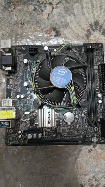 Материнская плата asrock h310 и процессор core i3-9100 кулер.