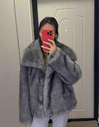 Эко шуба серая