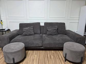 Продам диван и два пуфика в подарок