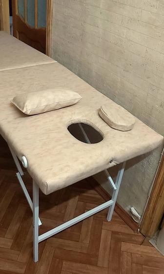 Кушетка складная 180см 60см с вырезом для лица, подушка в подарок