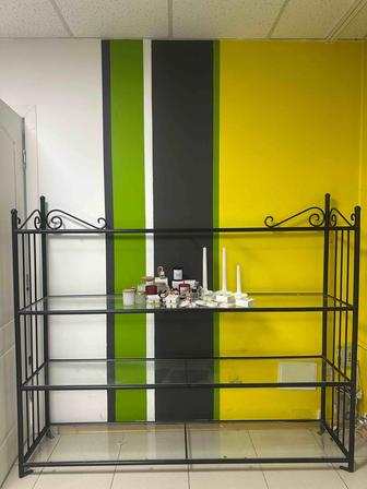 Стеллаж метал стекло