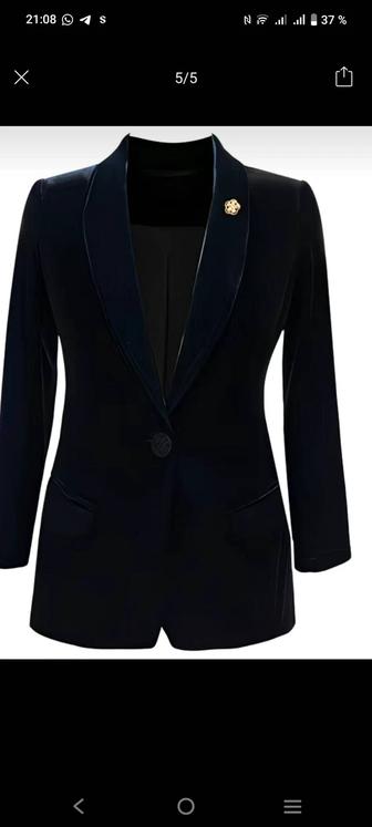 Велюровый черный пиджак р.54