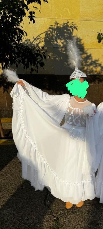 Казахский костюм платье Аққу, 6-8 лет