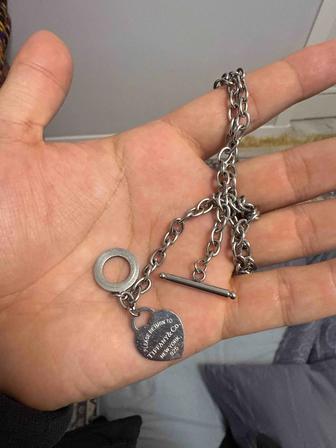 Tiffany цепочка с подвеской в форме сердца и замком-тогглом