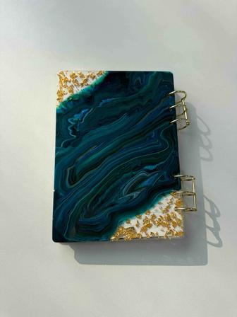 Ежедневник ручной работы из эбокситной смолы , ручка ручной работы