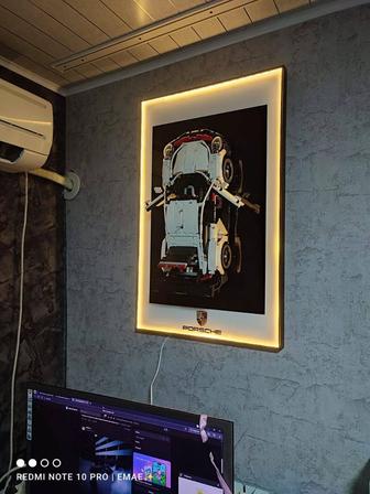 Лего машина с картиной с подсветкой порш