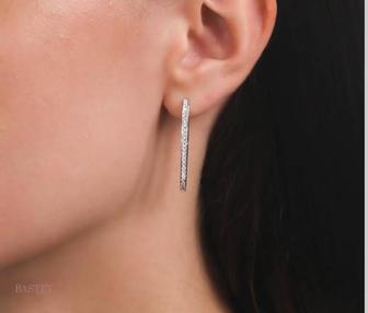 Серьги серебряные с фианитами