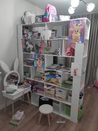 Стенка шкаф полка с ЛДСП стеллаж для книг Elite Comfort Грим 2 белый