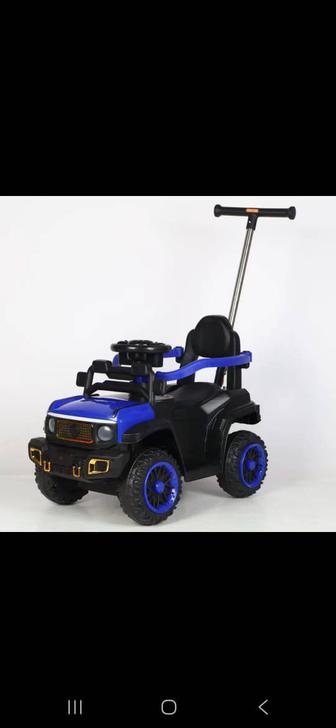 Толокар каталка с родительской ручкой, на аккумуляторе