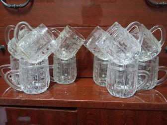 Продам хрустальные стаканы с ручкой, 12 штук, в отличном состоянии