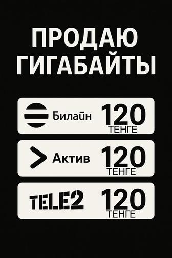 Гигабайты ГБ ТЕЛЕ2 АКТИВ БИЛАЙН