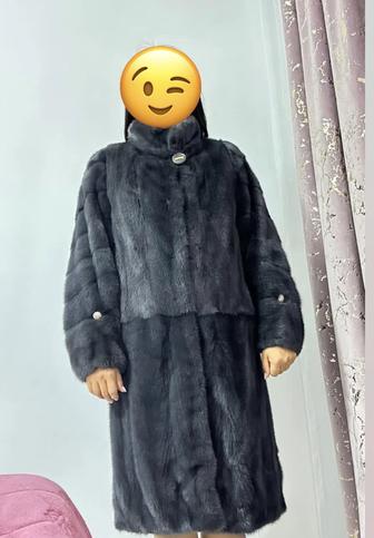 Норковая шуба графит греческая