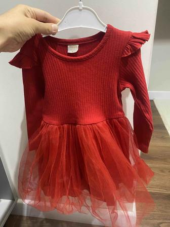 Детское красное платье