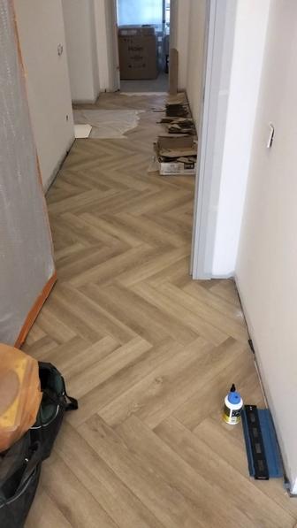 Укладка ламината, установка плинтусов