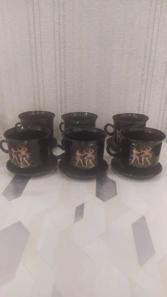 Кофейный набор,вазы хрусталь