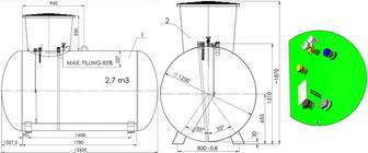 Продам газгольдер 2.7м3, 2700литров и котёл ПРОТЕРМ ПАНТЕРА Б/У.