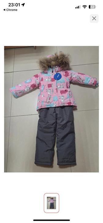 Зимняя куртка на девочку с комбинезоном
