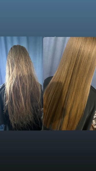 Кератиновое выпрямление волос