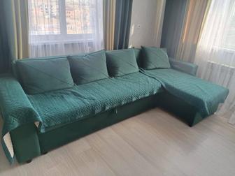 Продаю угловой диван, б/у в хорошем состоянии, длина 2 м. 90 см.