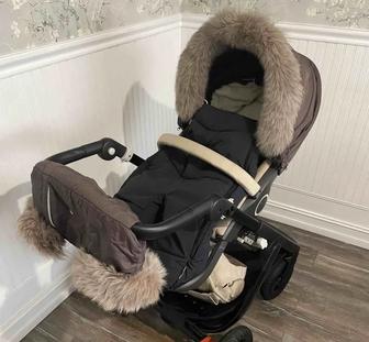 Кит меховая накидка на коляску Stokke