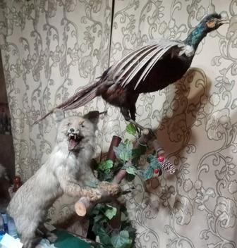 Композиция лисы и фазана