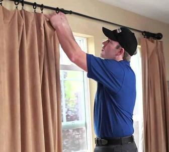 Установка гардин, карнизов, жалюзи