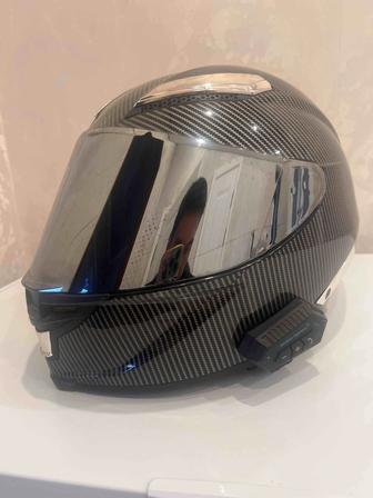 Мотошлем с гарнитурой