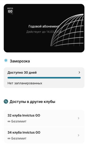 Годовой абонемент Invictus Go