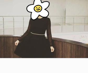 Платье черное приталенное