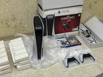 PlayStation 5 почти новый 2 джойстика пс 5 ps 5 полный комплект