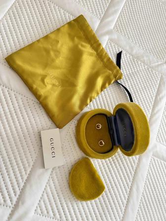 Продам серьги Gucci horsebit золотые