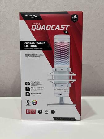 Микрофон HyperX QuadCast S БЕЛЫЙ Новый, запечатанный