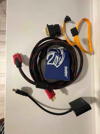 SSD 60гиг, переходники hdmi на dvi, vga на hdmi, и сам провод hdmi