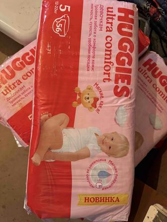 Подгузники HUGGIES 5, 56 шт, 12-22 кг