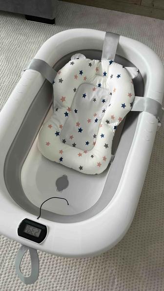 Детская складная ванночка с термометром