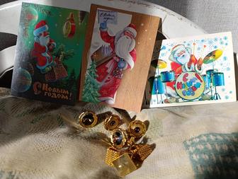 Позолоченные запонки классные винтажные